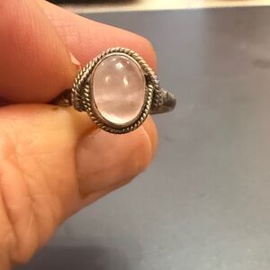 Elegant Sterling Silver and Rose Quartz Ring